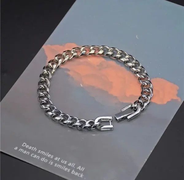 Designer × Jewelry Titanium Steel Link Chain Bracelet for Men Women Size ONE SIZE - 3 Thumbnail