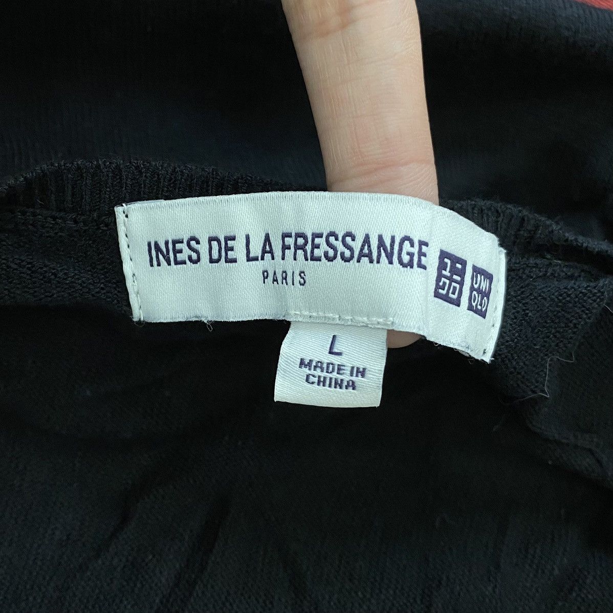 Uniqlo × Vintage Vintage INES De La FRESSANGE x Uniqlo Plain Black Sweatshirt Size L / US 10 / IT 46 - 4 Thumbnail