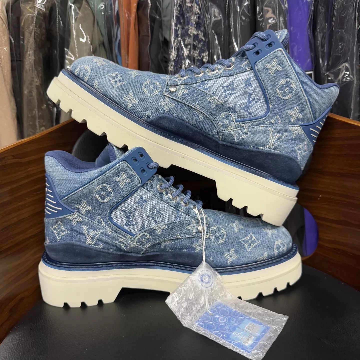 Louis Vuitton LV Oberkampf Blue Monogram Martin Boot 7.5US 98New Size US 8.5 / EU 41-42 - 7 Thumbnail