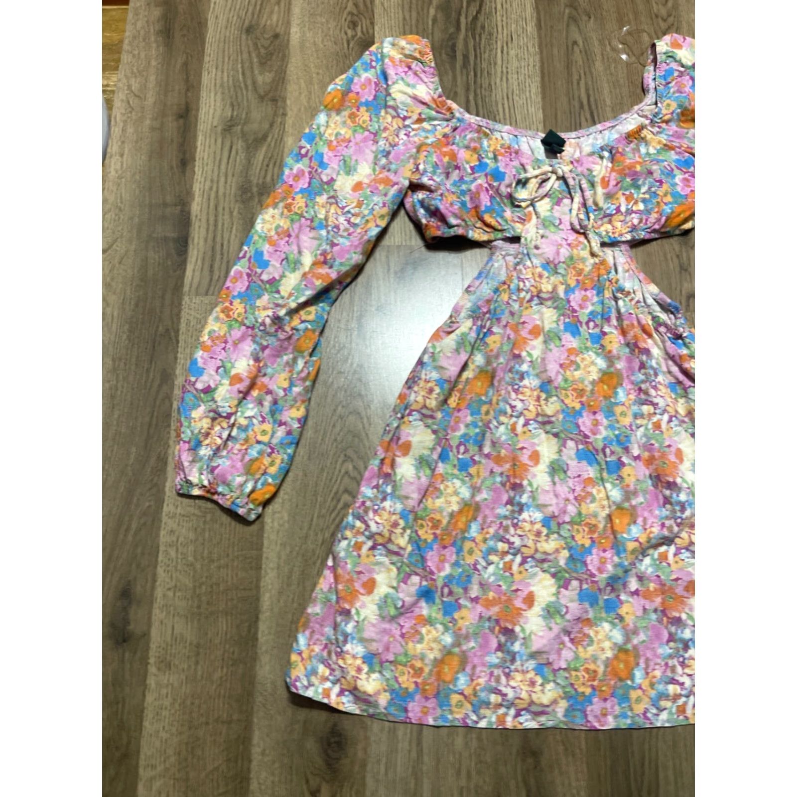 Vintage Wild Fable Dress Women's Size Small Long Sleeve Open Waist Floral Size S / US 4 / IT 40 - 3 Thumbnail