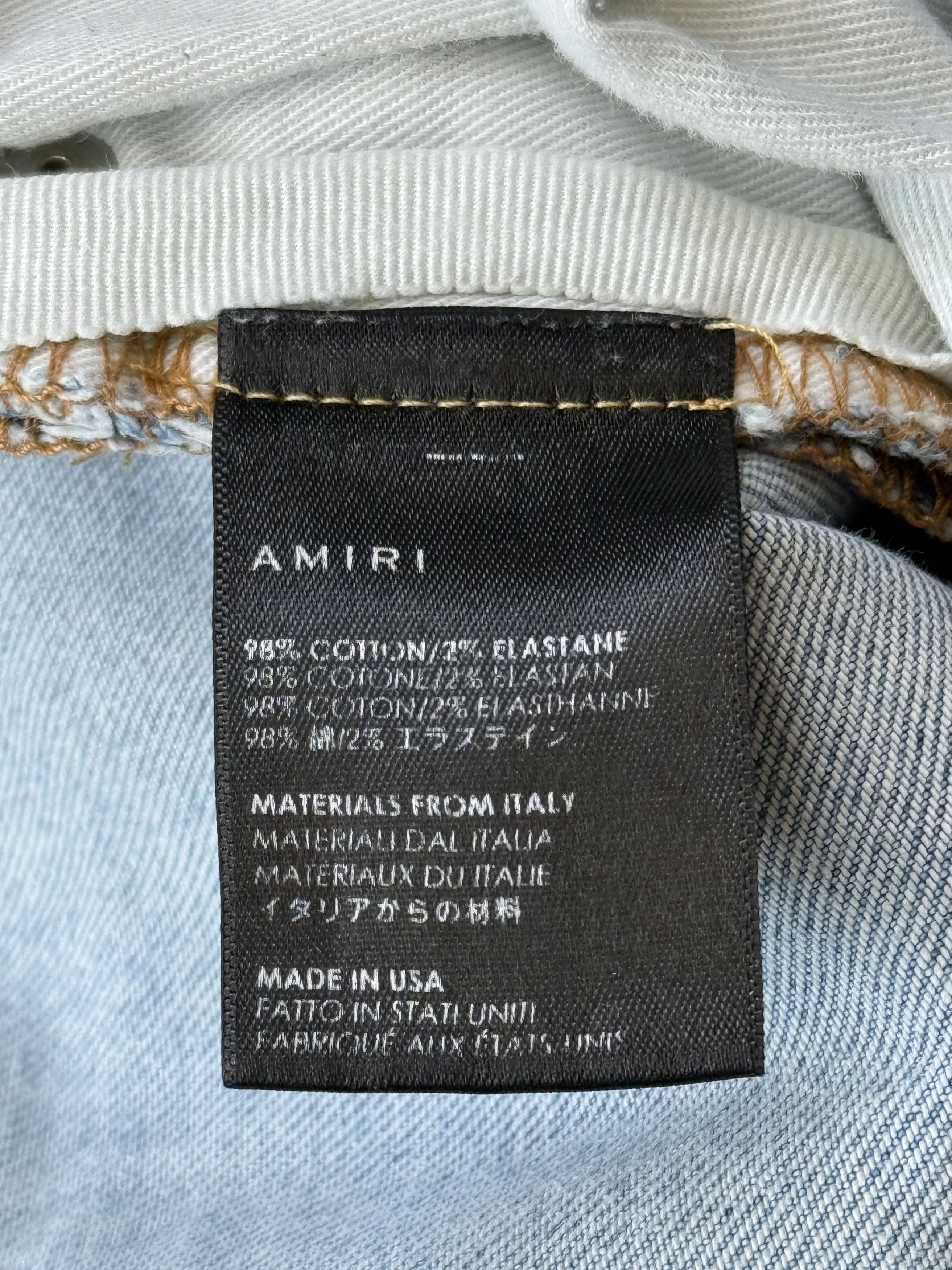 Amiri Amiri Light Indigo & Watercolor Patch MX1 Jeans Size US 34 / EU 50 - 4 Thumbnail