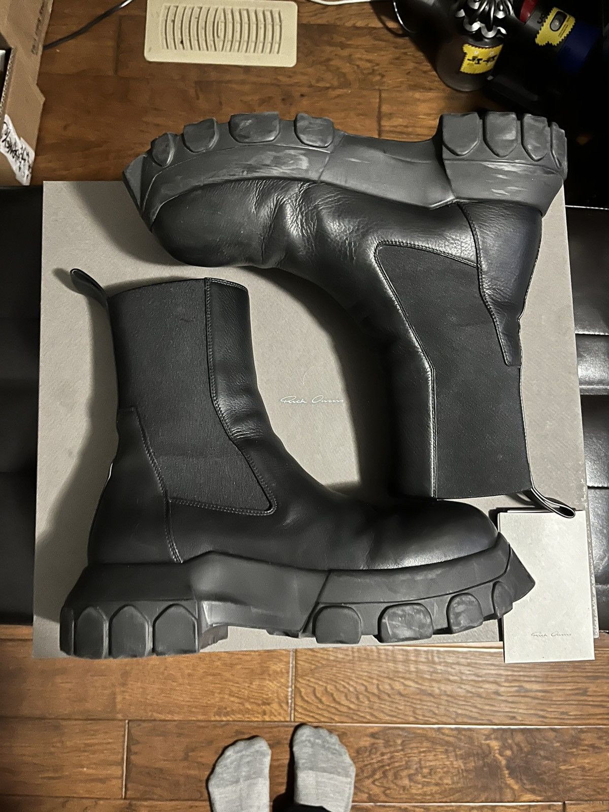 image of Rick Owens Beatle Bozo Tractor 41Eu Shoes in Black, Men's (Size 8)