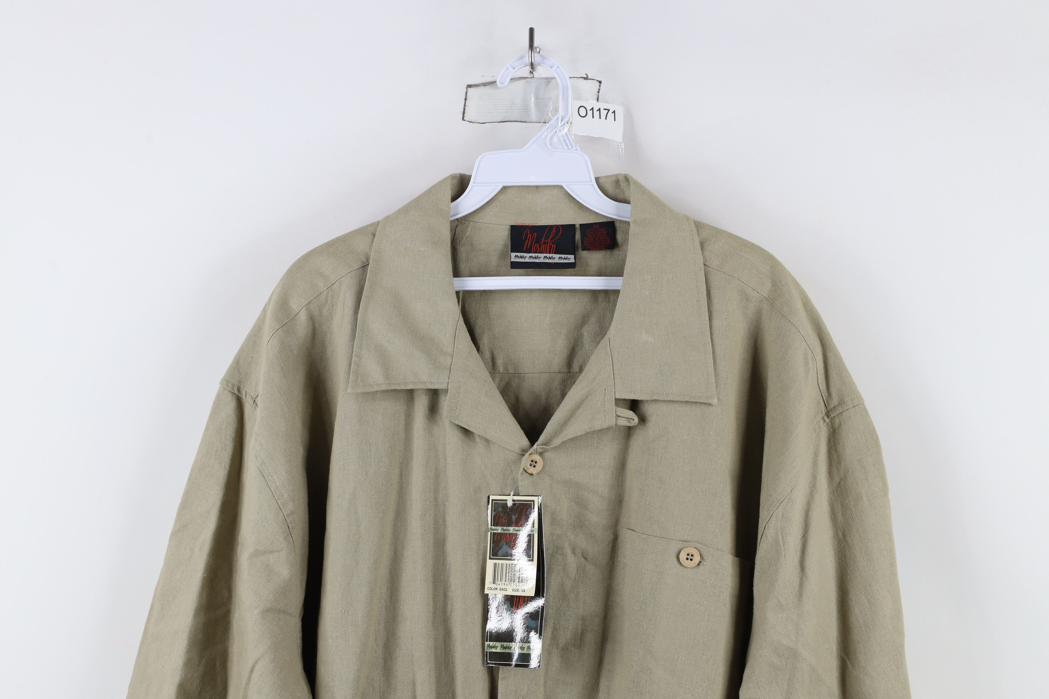 Vintage Deadstock Vintage 90s Streetwear Looped Collar Button Shirt Size US XXL / EU 58 / 5 - 2 Thumbnail