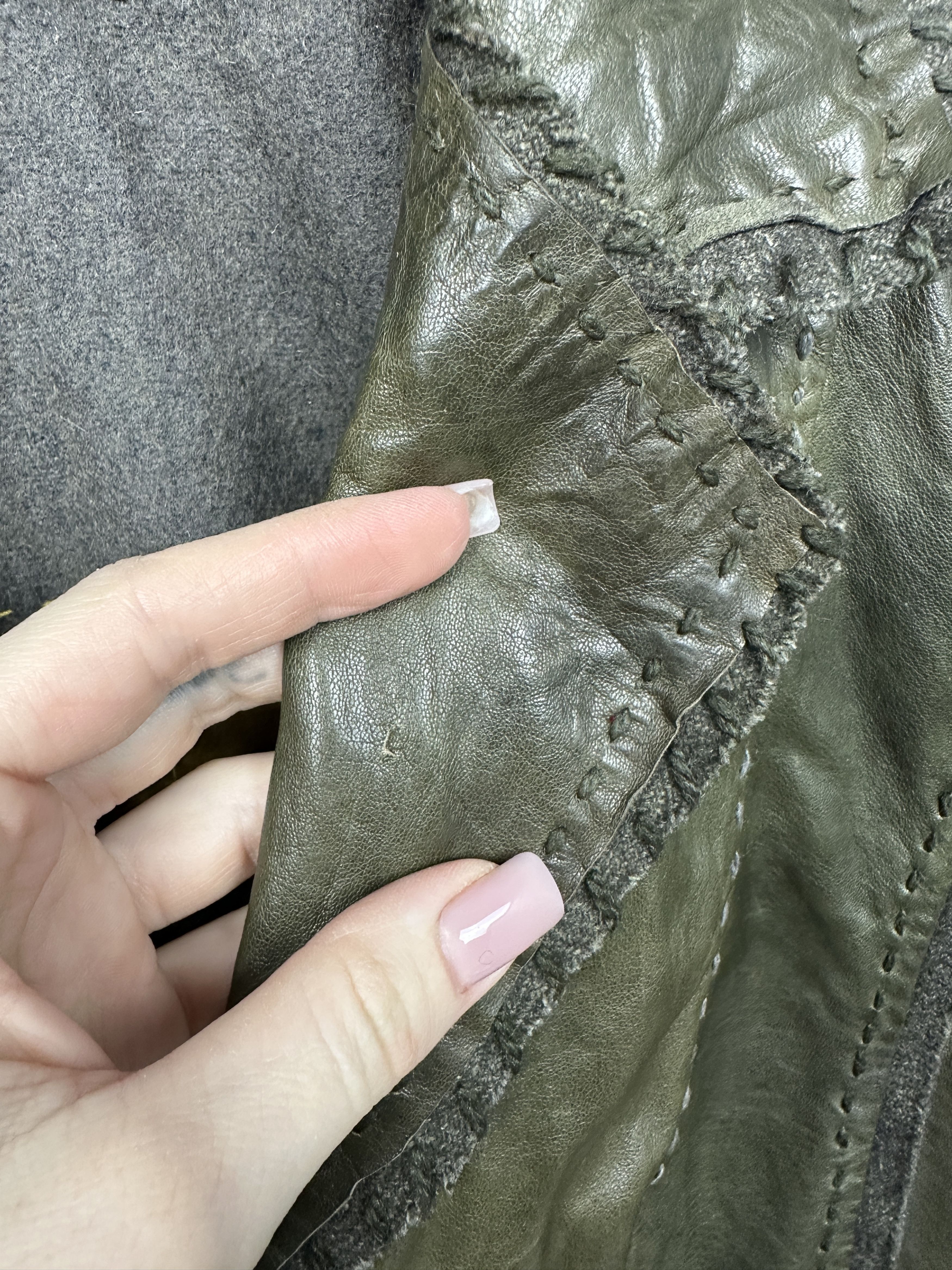 Milestone Milestone Womens Leather Long Jacket Size L / US 10 / IT 46 - 6 Thumbnail