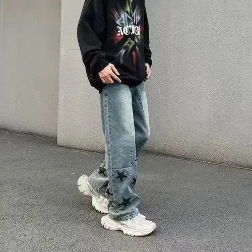 Japanese Brand × Jean Star Baggy Denim Jeans, Graphic Jeans Size US 32 / EU 48 - 3 Thumbnail