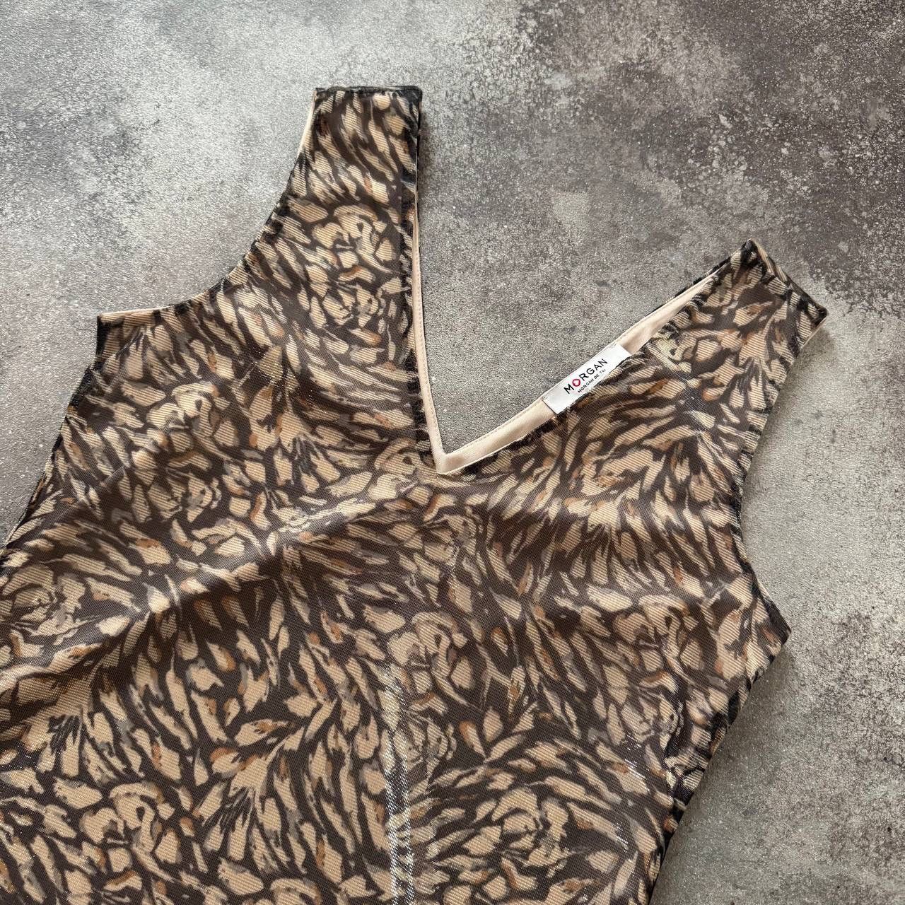 Hysteric Glamour × Japanese Brand × Vintage Morgan de Toi Vintage Mesh Leopard Tank Top Size XS / US 0-2 / IT 36-38 - 2 Thumbnail