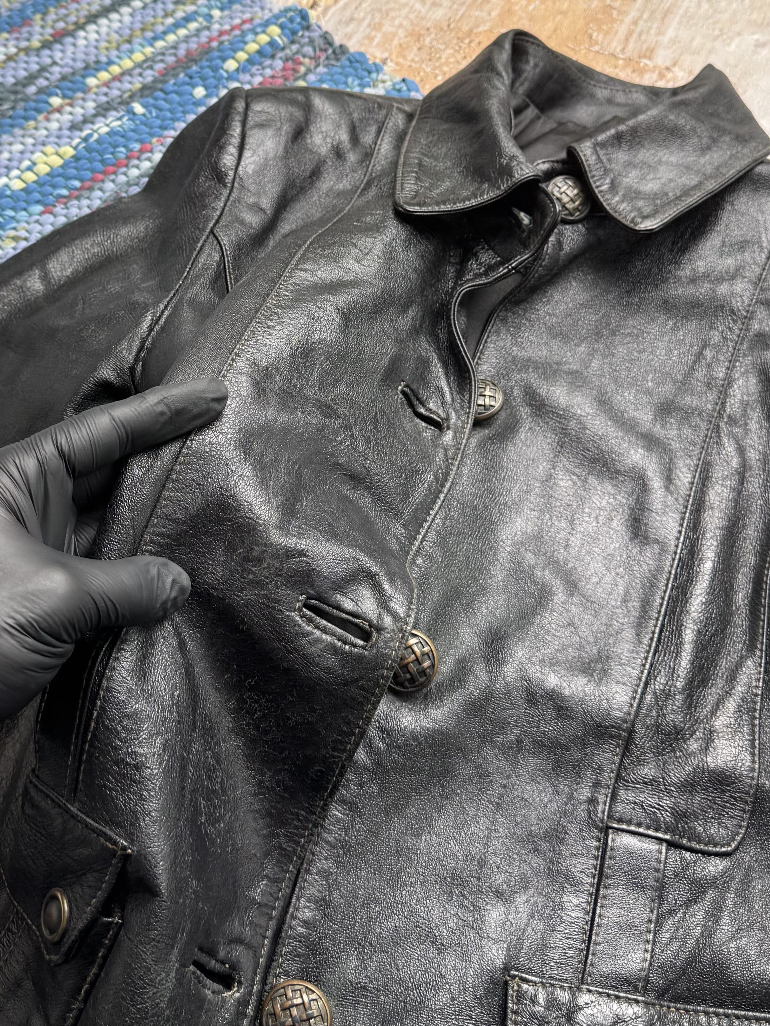 Vintage Vintage Real Leather Jacket Button Up Utility Pocket Coat Size S / US 4 / IT 40 - 4 Thumbnail