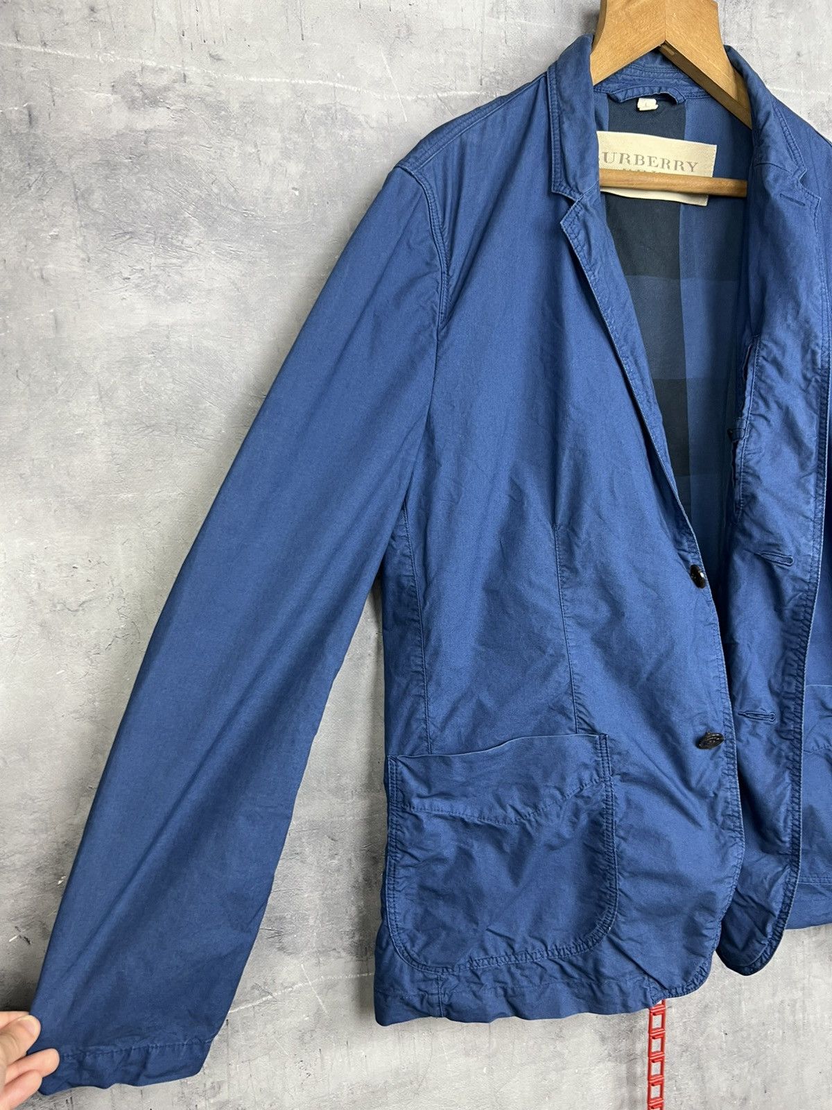 Burberry Men's Burberry Coat Blazer Blue L Cotton Men Brit Jacket Size US L / EU 52-54 / 3 - 8 Thumbnail