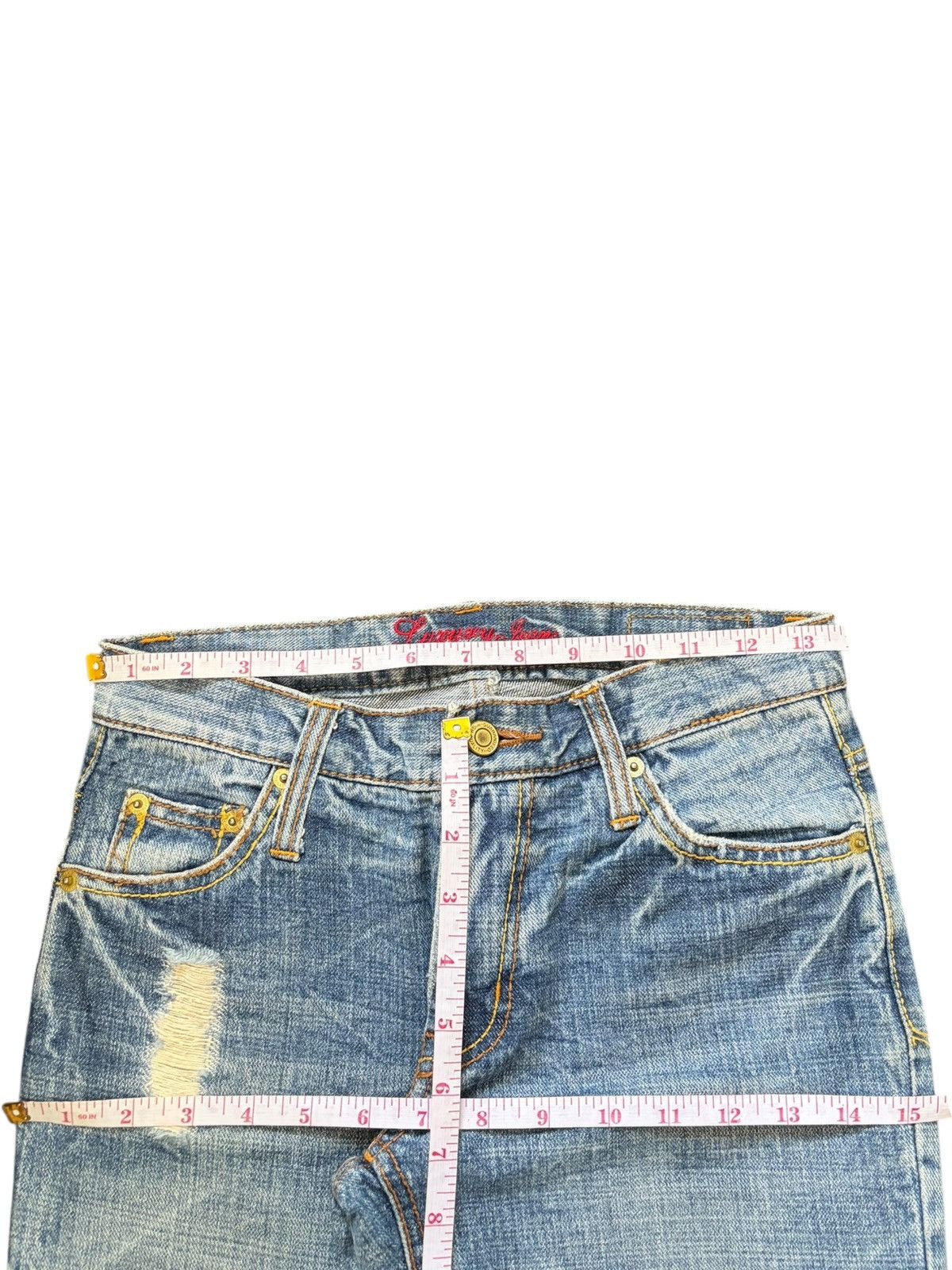 Hysteric Glamour Vintage Japanese Brand Distress Low Rise Flare Jeans Size 27" / US 4 / IT 40 - 6 Thumbnail