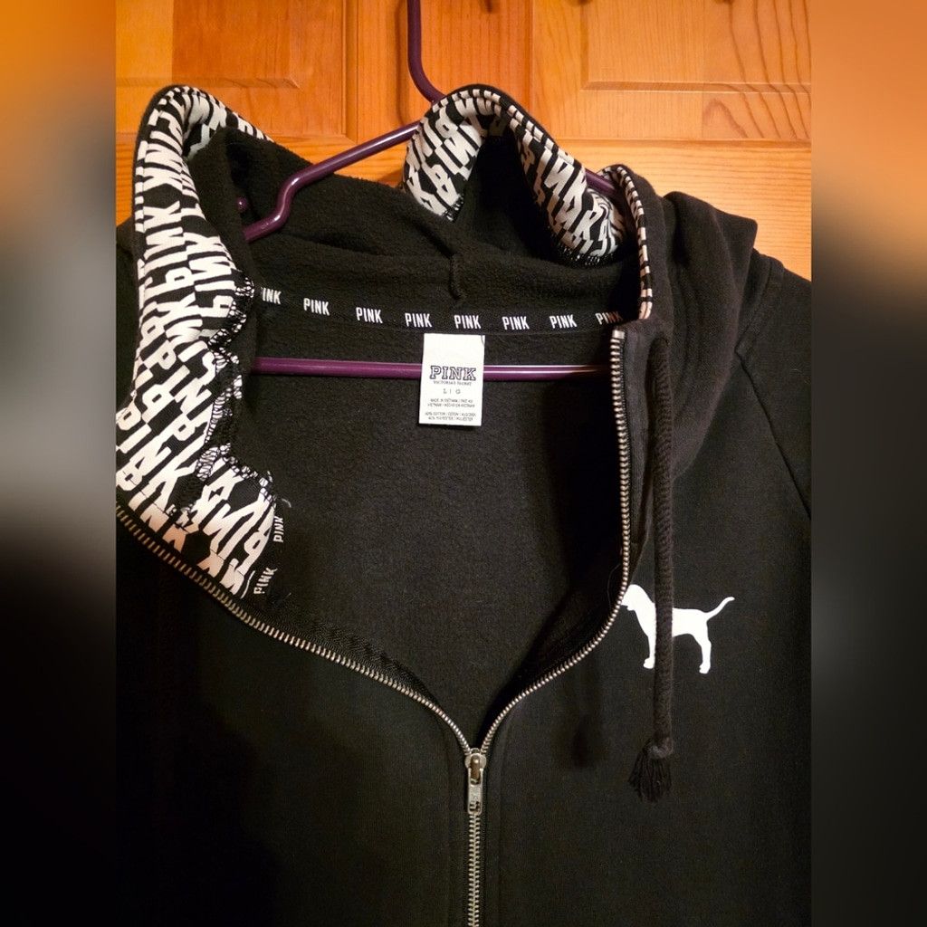 Victoria's Secret ☆RARE☆ PINK Victoria's Secret Black Yoga Hoodie Size L / US 10 / IT 46 - 4 Thumbnail
