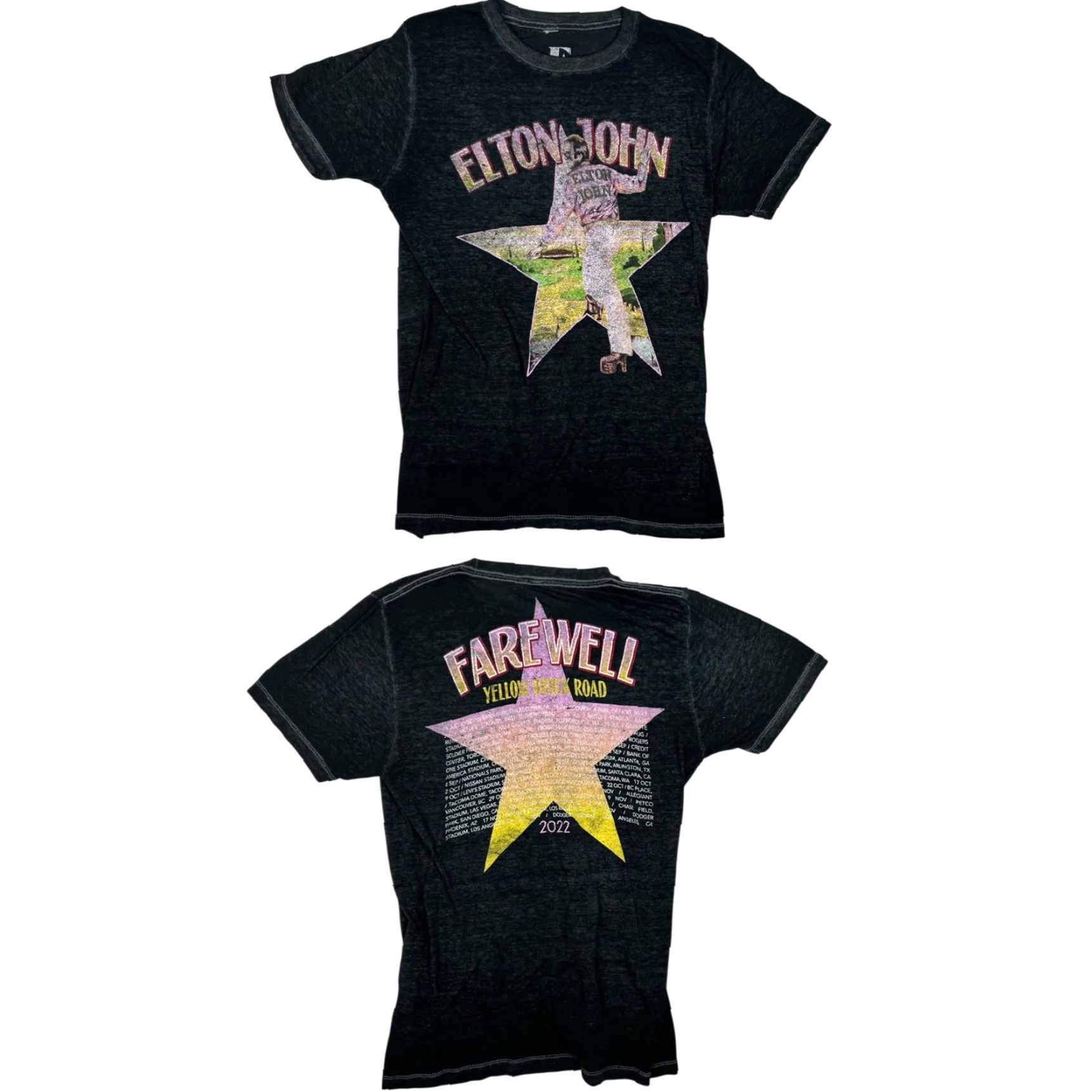 Vintage Elton John T-Shirt Black Mens Small 2022 Tour Concert Farewell Yellow Brick Road Size US S / EU 44-46 / 1 - 2 Thumbnail