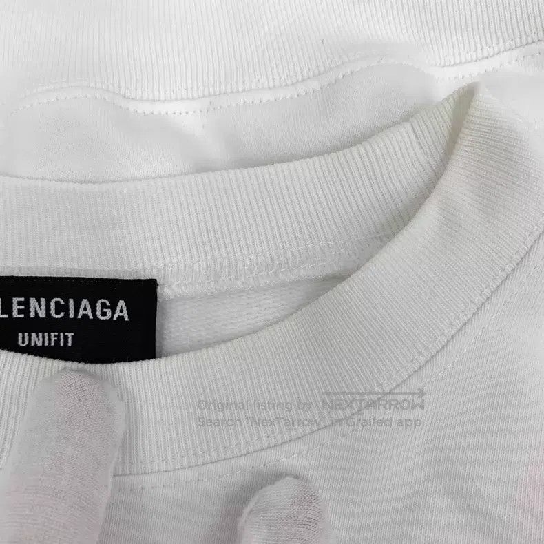 Balenciaga Balenciaga White Logo Letter Embroidered Cotton Round Neck Size US S / EU 44-46 / 1 - 9 Thumbnail