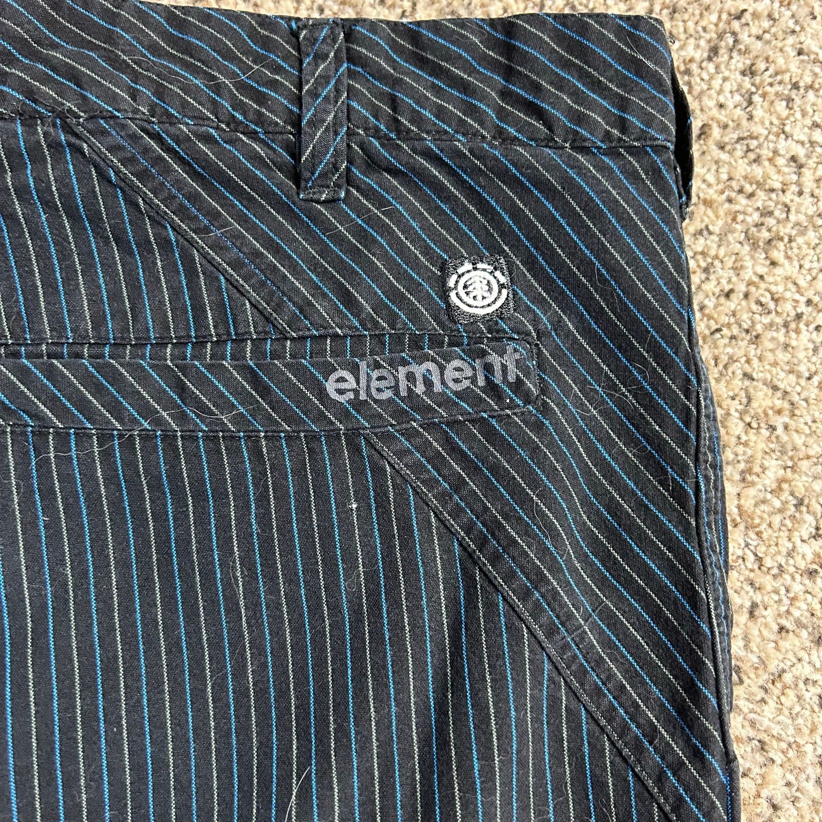 Element Skate Chino Shorts Black Blue Stripe Size US 36 / EU 52 - 4 Thumbnail