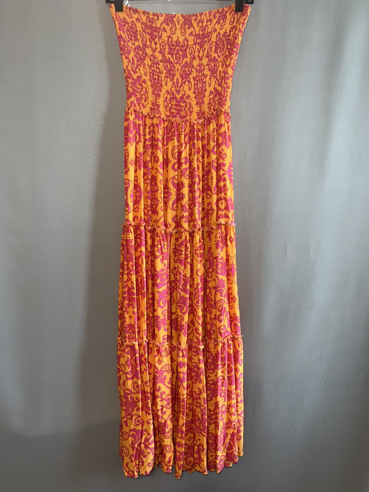 Other Abel The Label Strapless Maxi Dress Orange Pink Paisley M Size M / US 6-8 / IT 42-44 - 3 Thumbnail