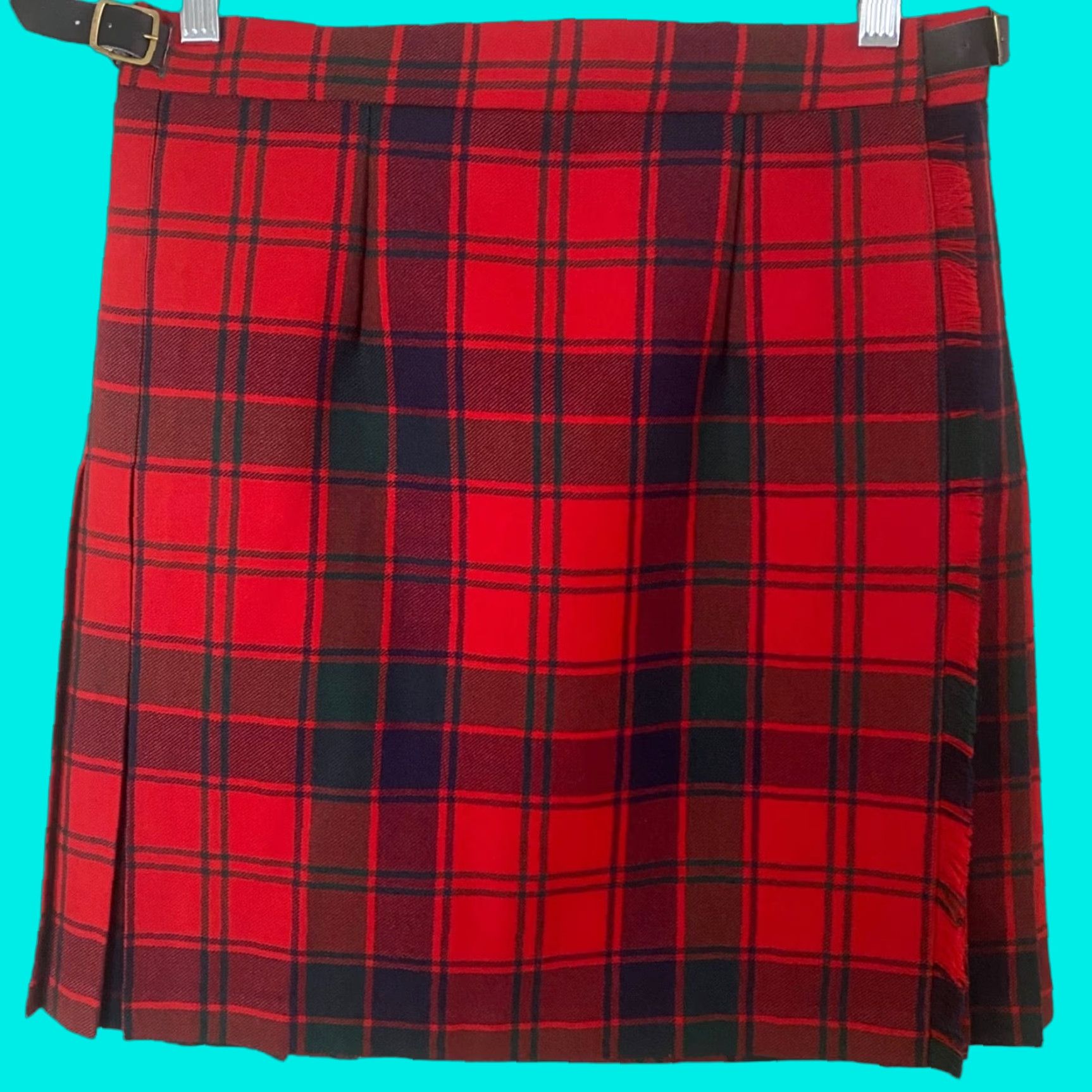 Vintage VINTAGE James Pringle Weavers Skirt Red Wool Pleated Plaid Mini Womens 12 City Preppy Retro Buckle Closure Size 34" / US 12 / IT 48 - 1 Thumbnail