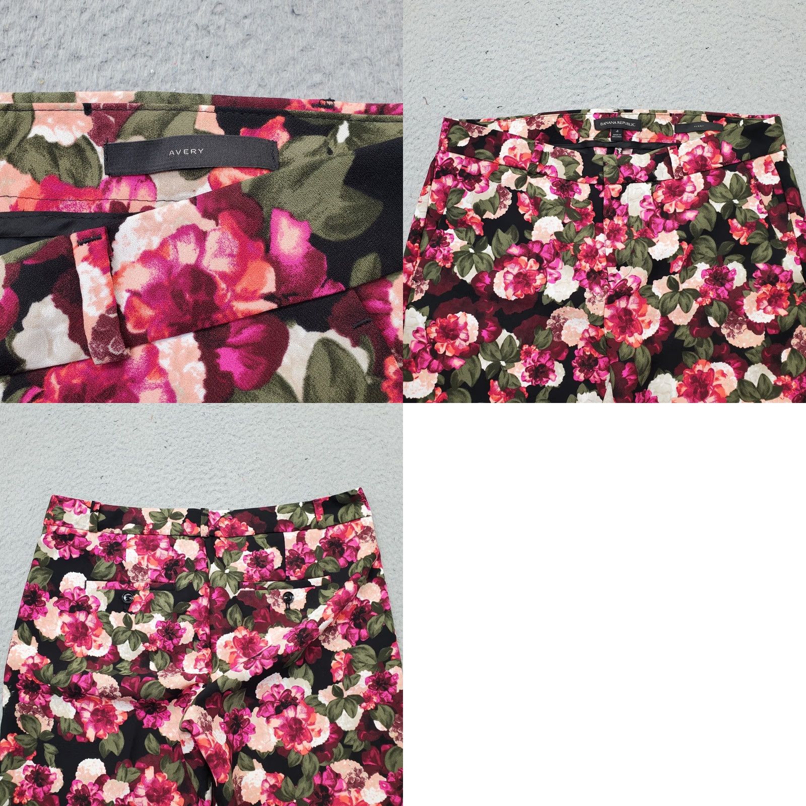 Banana Republic Banana Republic Avery Pants Womens 4 Multi Floral Boho Slash Pocket Straight Leg Size 27" / US 4 / IT 40 - 8 Thumbnail