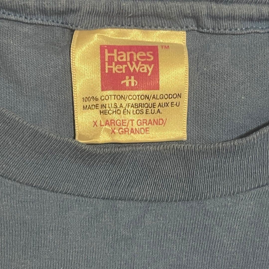 Vintage Vintage Hanes Her Way Blue Blank Single Stitch Tee Sz XL Size XL / US 12-14 / IT 48-50 - 2 Thumbnail