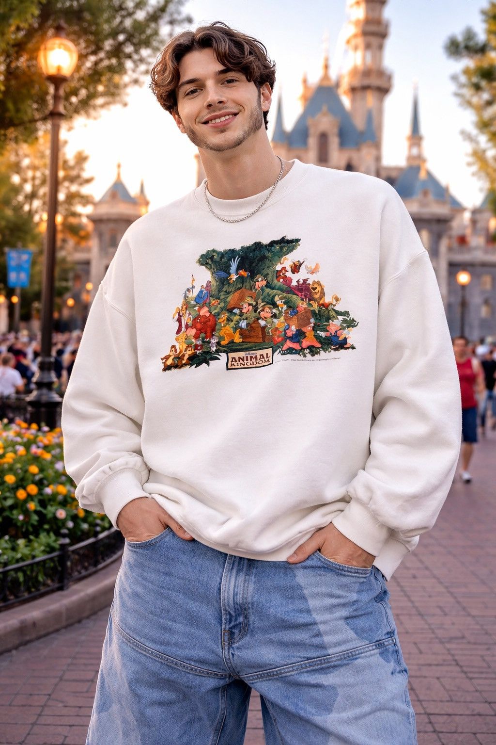Disney Vintage Disney Animal Kingdom Sweatshirt autograph Spellout Size US L / EU 52-54 / 3 - 8 Thumbnail