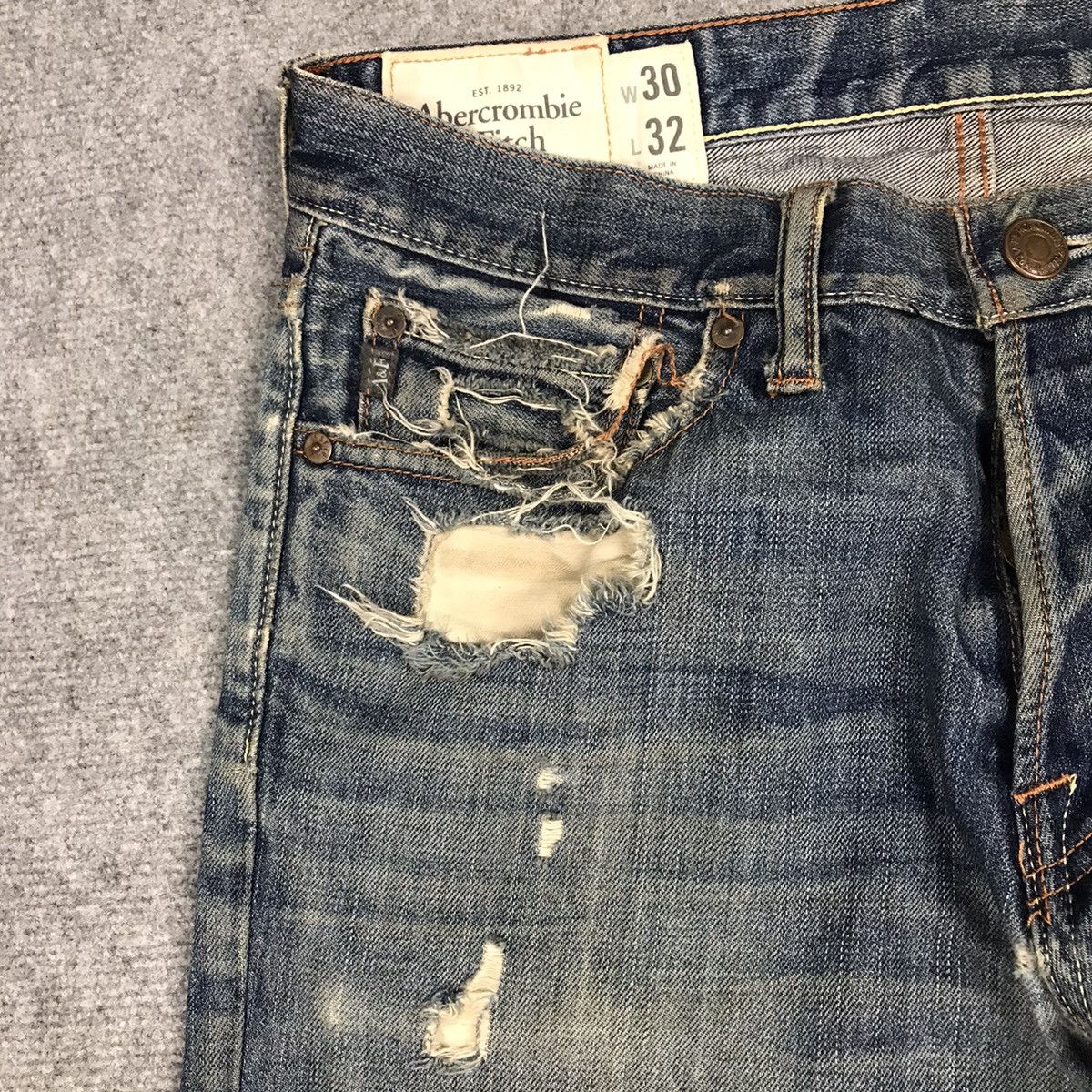 Japanese Brand Abercrombie fitch Distressed denim Japanese style pants Size US 30 / EU 46 - 7 Thumbnail