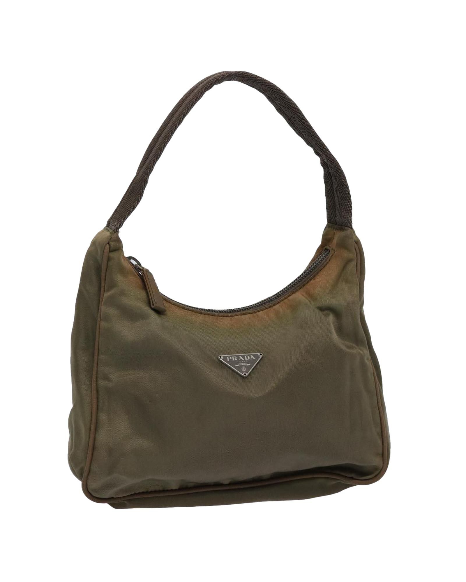 image of Prada Brown Nylon Hand Bag, Women's