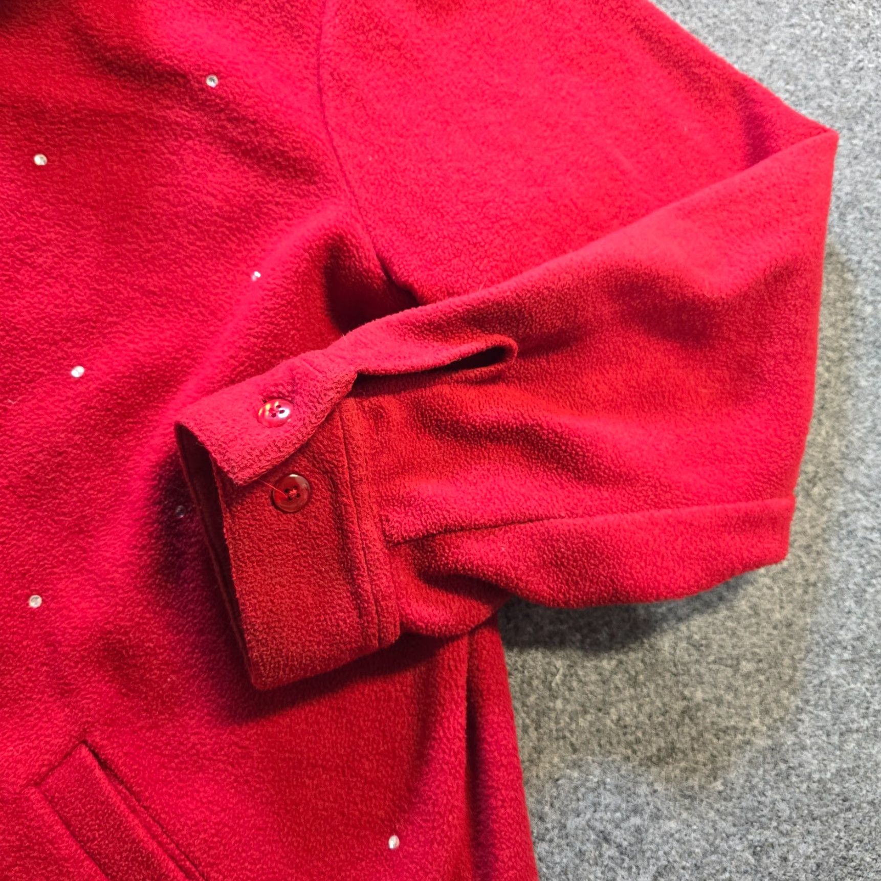 Quacker Factory Quacker Factory Jacket Womens XL Red Fleece Full Zip Rhinestones Casual Jacket Size XL / US 12-14 / IT 48-50 - 3 Thumbnail