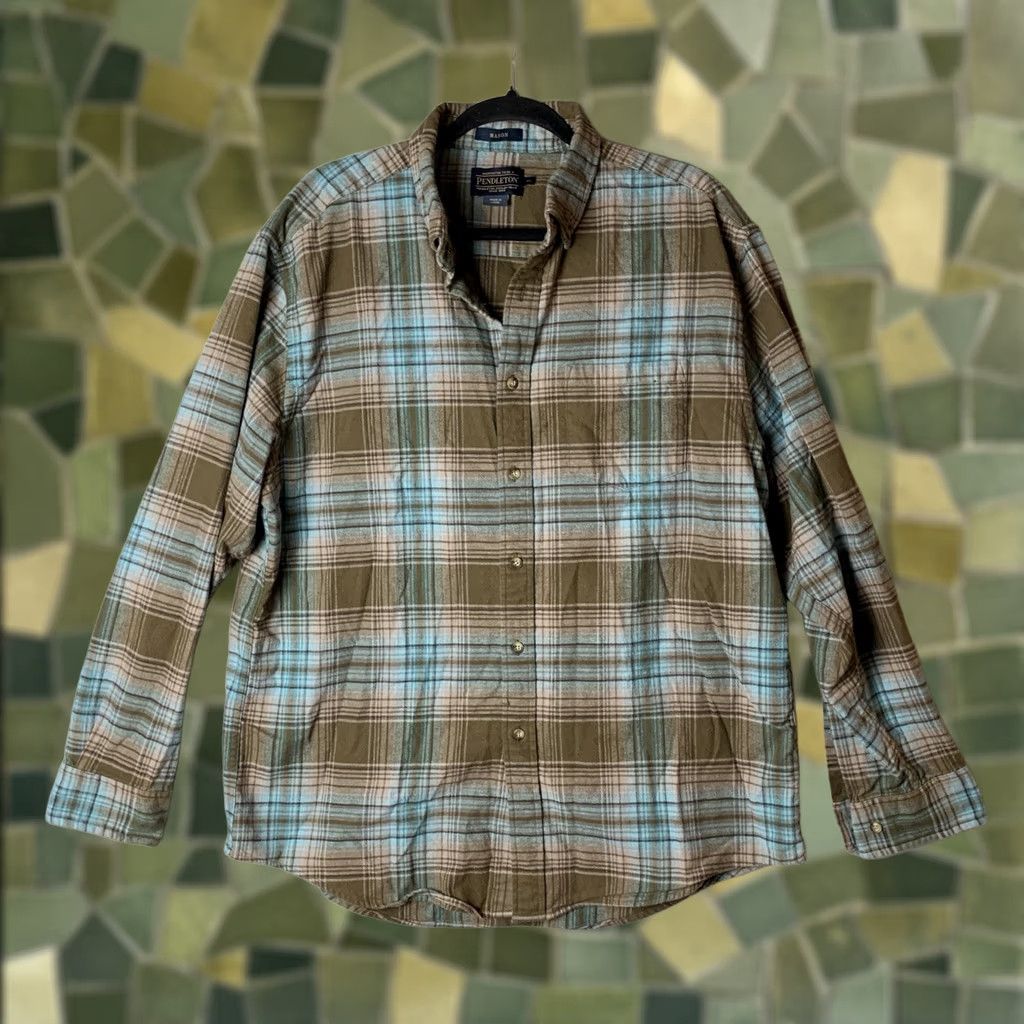 Pendleton Pendleton Shirt Mens XL Multicolor Plaid Mason 100% Cotton Long Sleeve Flannel Size US XL / EU 56 / 4 - 1 Thumbnail