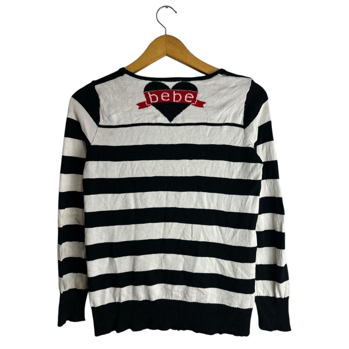 Japanese Brand BEBE STRIPE BLACK AND WHITE ZIPPER KURT COBAIN GRUNGE STYLE Size XS / US 0-2 / IT 36-38 - 2 Thumbnail