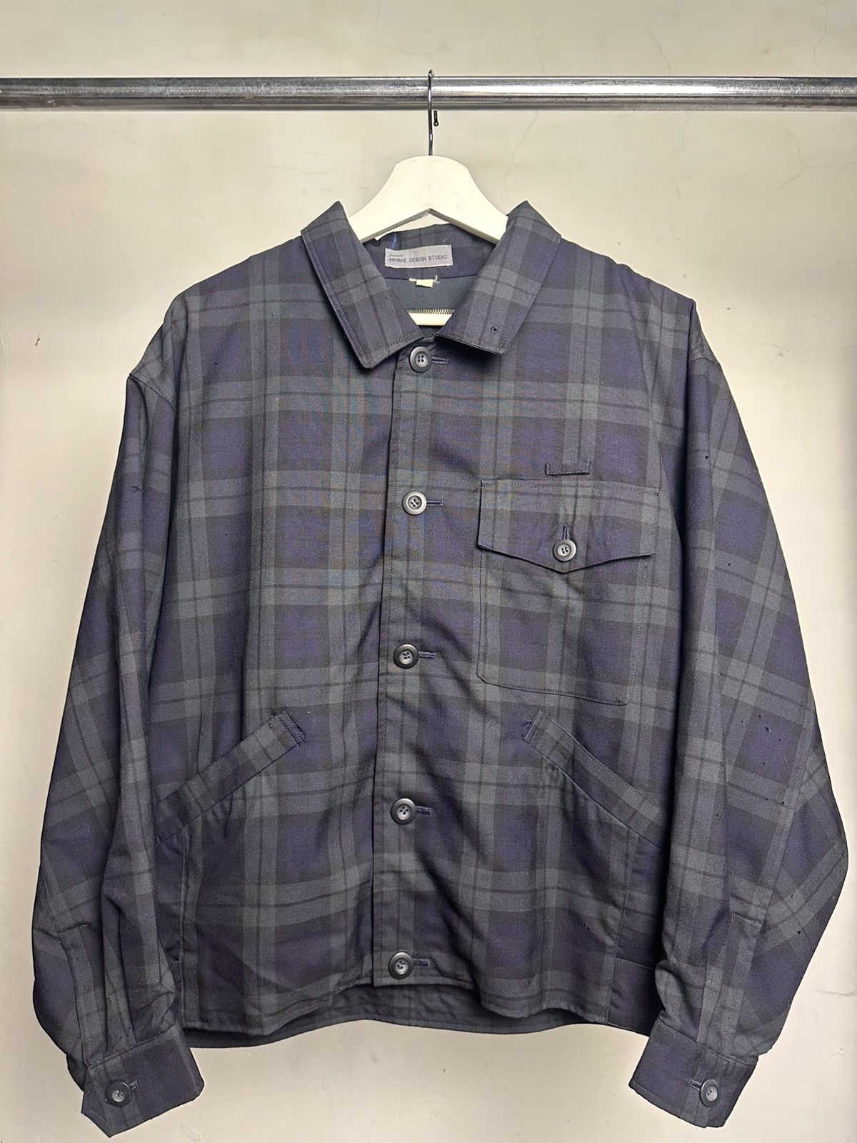 Issey Miyake 80’s Miyake Design Studio Tartan Bomber Jacket Size US L / EU 52-54 / 3 - 1 Thumbnail
