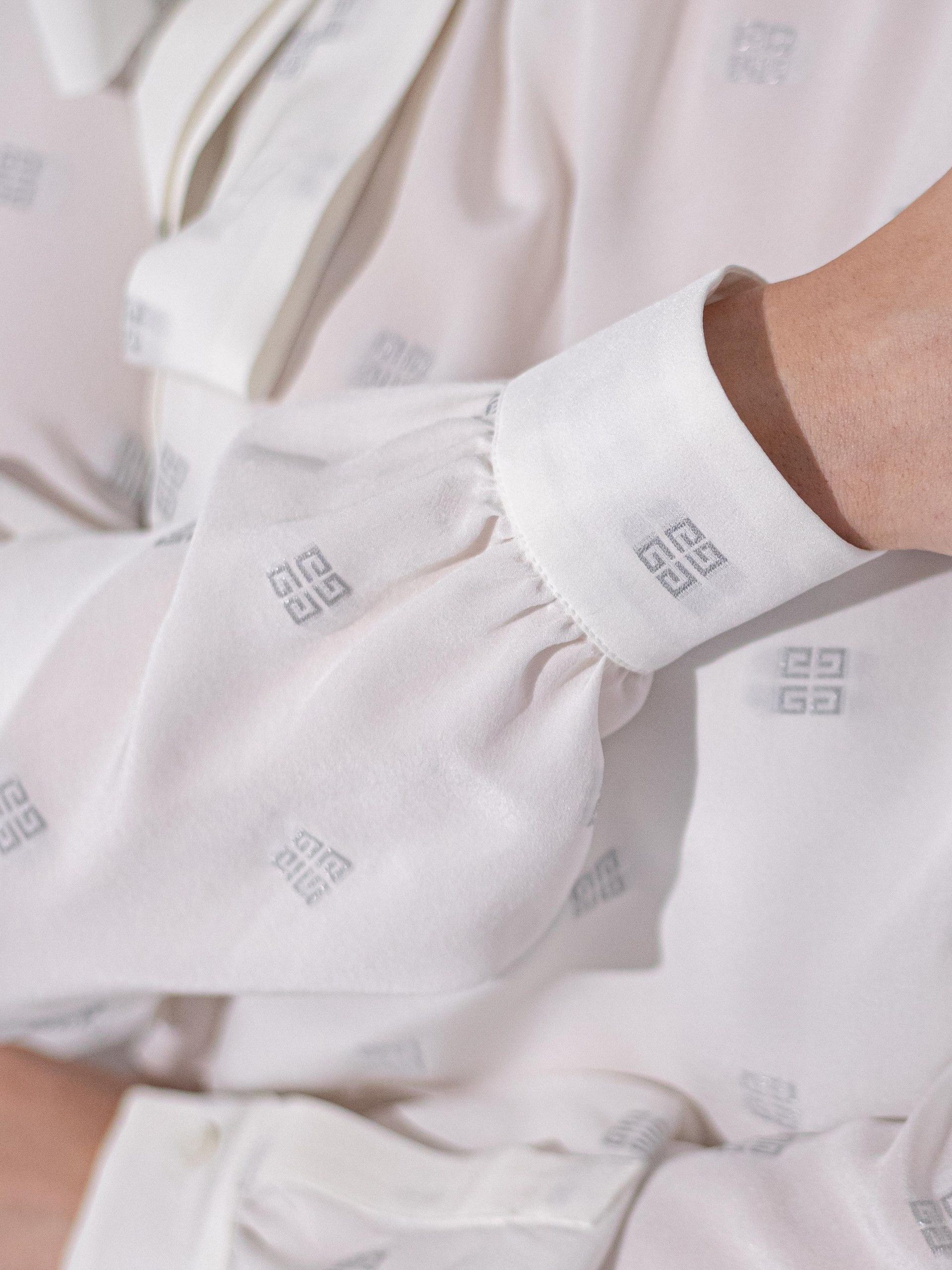 Givenchy o1w1db10325 Lavaliere Long Sleeves Blouse in White Size M / US 6-8 / IT 42-44 - 6 Thumbnail