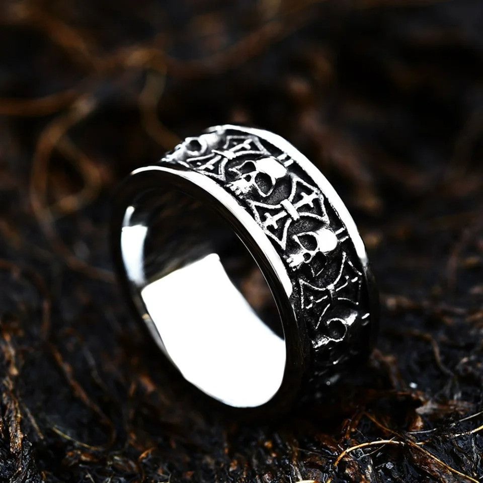 Vintage Skull Rings For Men Women Size ONE SIZE - 3 Thumbnail