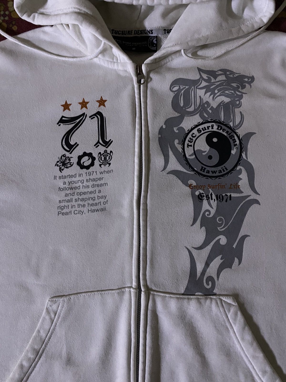 Affliction × Japanese Brand Vintage Japanese Brand T&C Surf Design Poem Style Hoodie Size US M / EU 48-50 / 2 - 3 Thumbnail