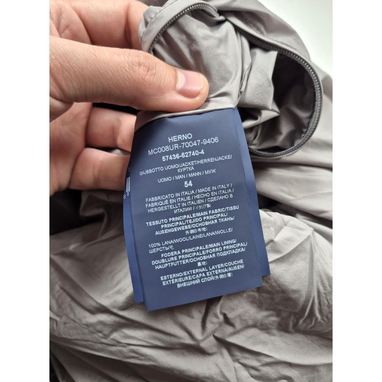 Herno Herno Jacket Mens 54 Gray Wool Knit Bomber Button Front Resort Italy Lined Size US L / EU 52-54 / 3 - 7 Thumbnail