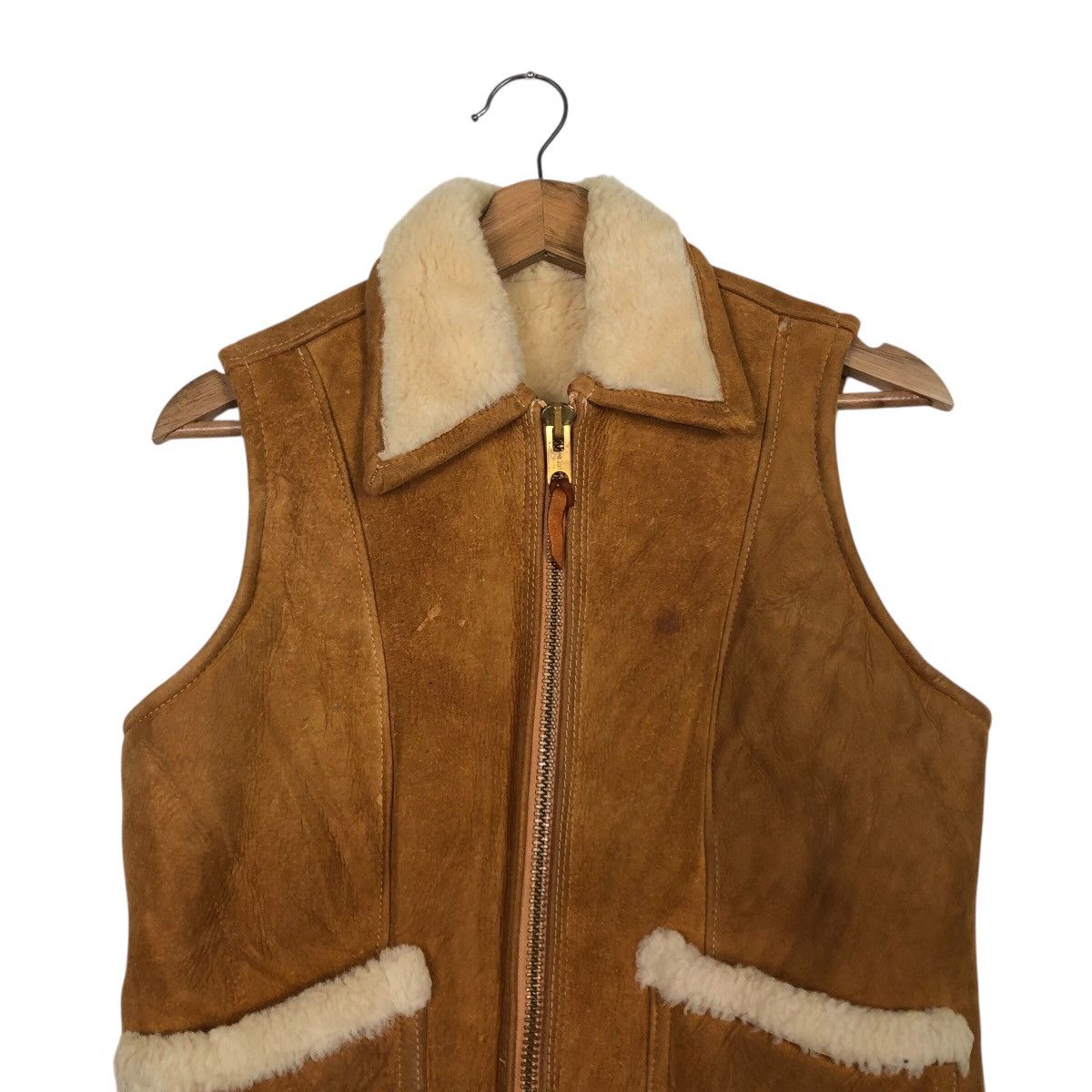 Aero Leathers 📌Vintage Vest Genuine Leather Jacket Shearling Overland Size US S / EU 44-46 / 1 - 4 Thumbnail