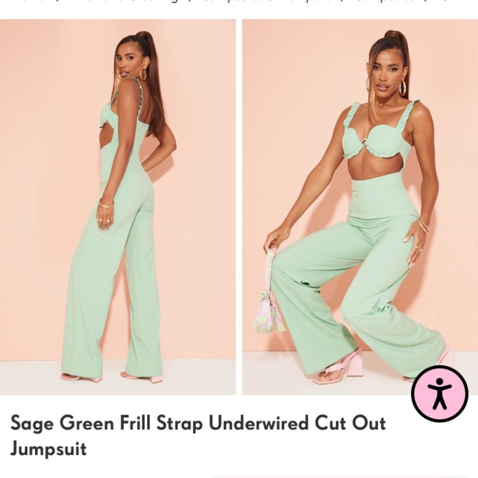 Pretty Green PLT Sage green cutout jumpsuit S Size S / US 4 / IT 40 - 1 Thumbnail