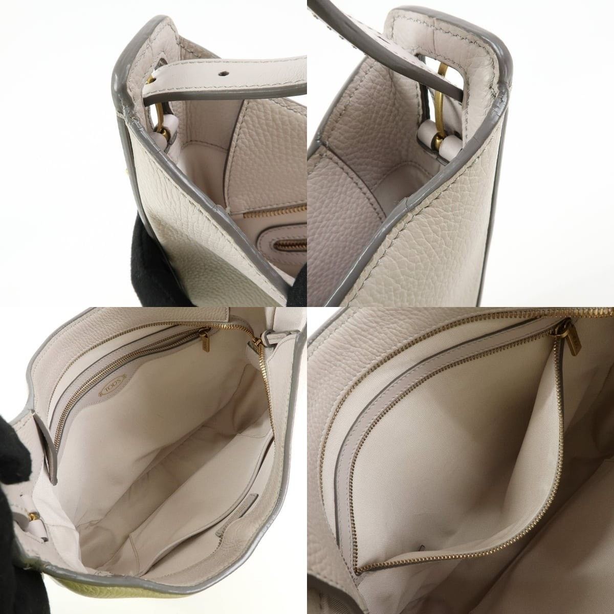 Tod's Tod's Oboe Medium Calfskin Hobo Bag Gray Size ONE SIZE - 6 Thumbnail
