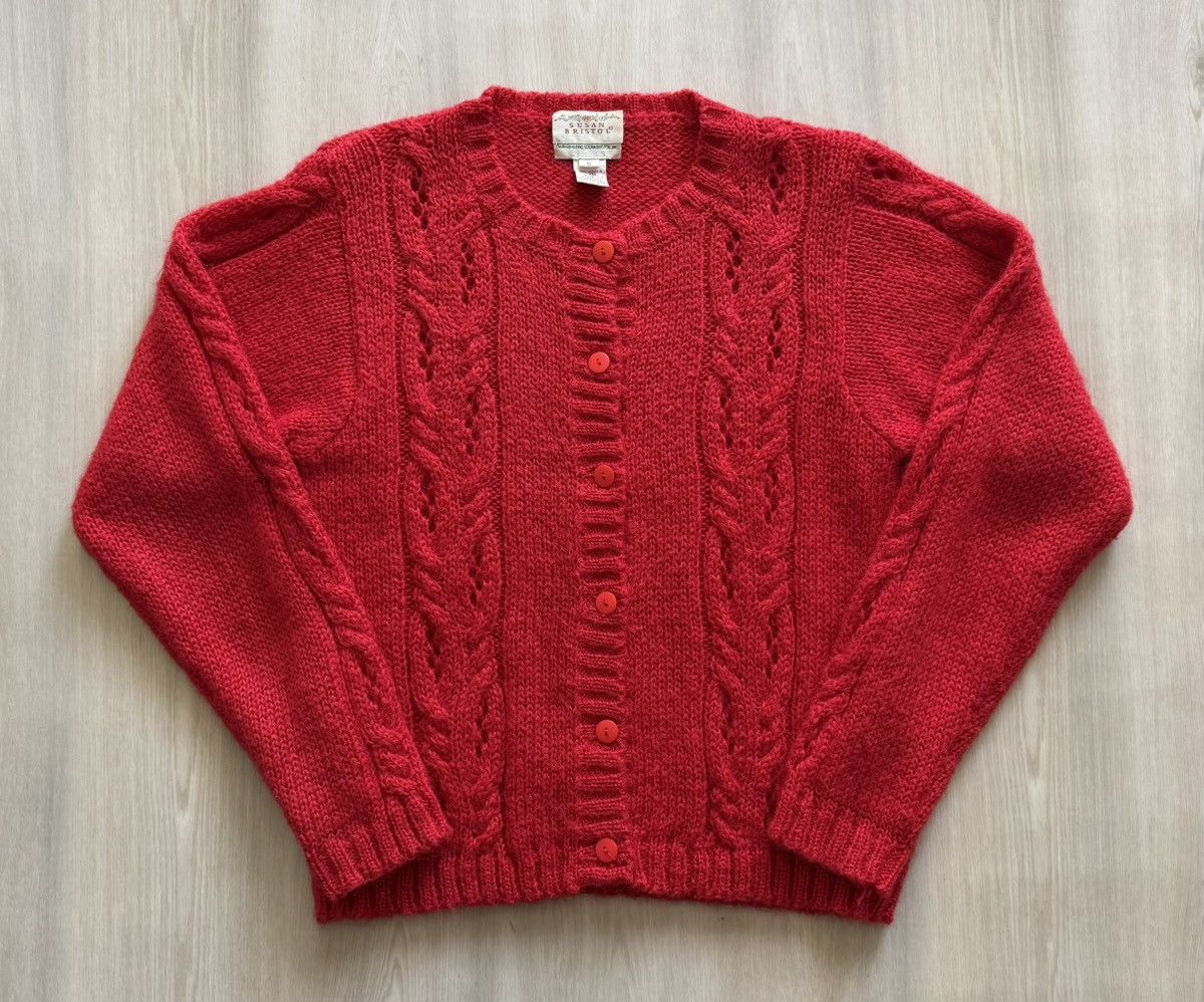 Vintage Vintage Susan Bristol Cardigan Sweater Cable Fisherman Sz S Size S / US 4 / IT 40 - 1 Thumbnail