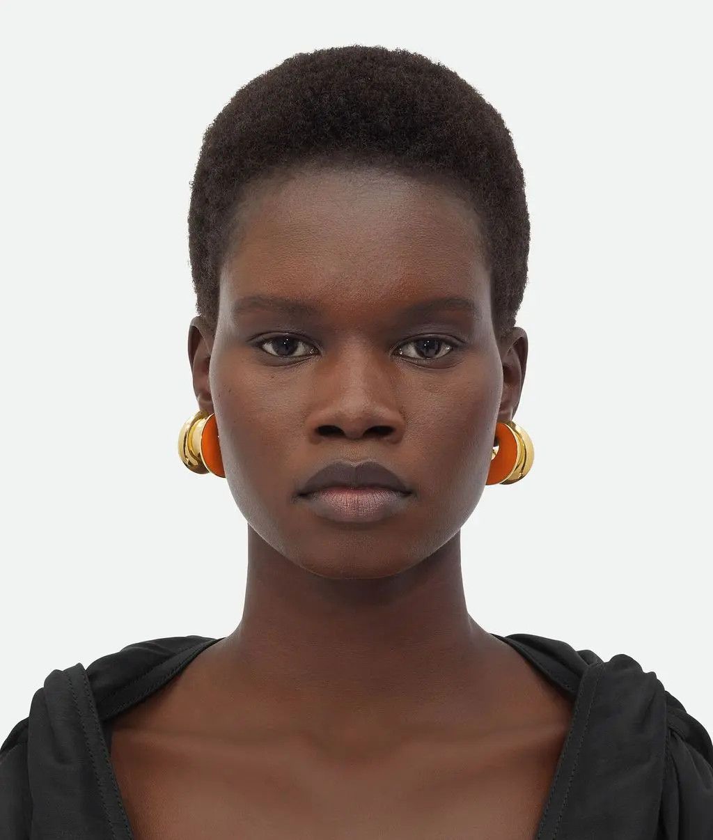 Bottega Veneta o1w1db10525 Size: OS / H Beam Large Earrings in Orange Size ONE SIZE - 5 Thumbnail