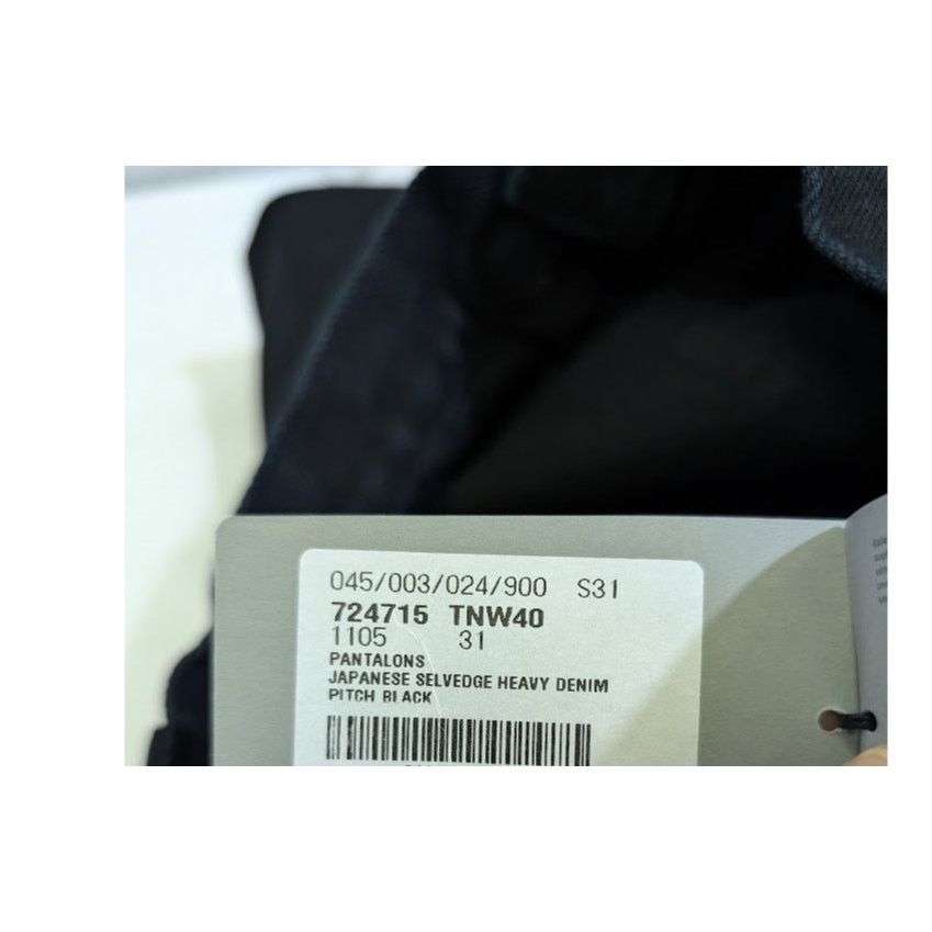 Balenciaga o1rshd1 Japanese Heavy Denim Pants in Pitch Black Size US 31 - 23 Thumbnail