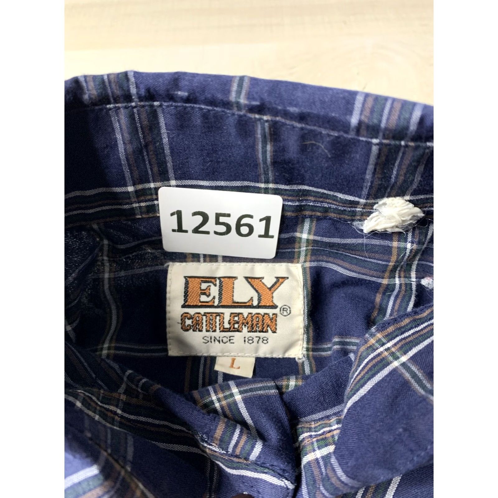 Vintage Ely Cattleman Blue Plaid Pearl Snap Western Style Shirt Mens L Size US L / EU 52-54 / 3 - 5 Thumbnail