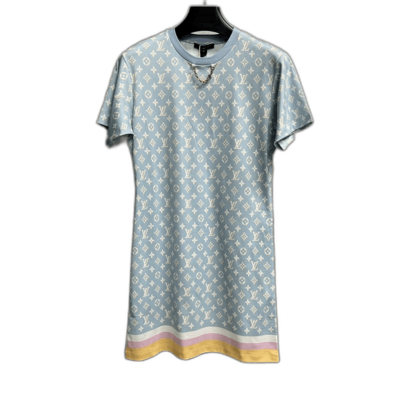 Louis Vuitton Louis Vuitton Blue Short Sleeve Dress-2507 Size 28" / US 6 / IT 42 - 1 Thumbnail