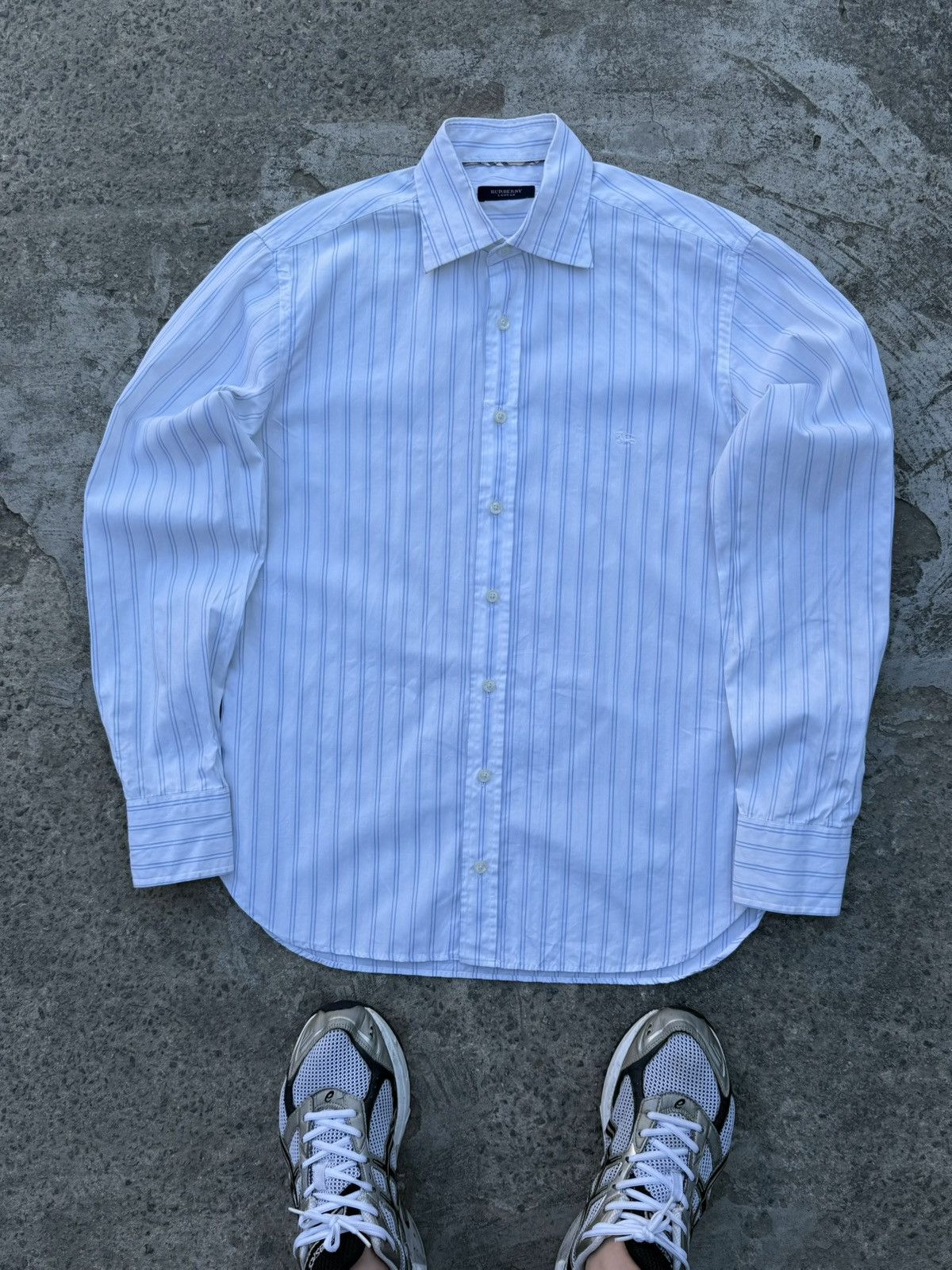 Burberry Vintage Y2K Burberry Old Many Line Casual Shirt Button Up Size US S / EU 44-46 / 1 - 2 Thumbnail