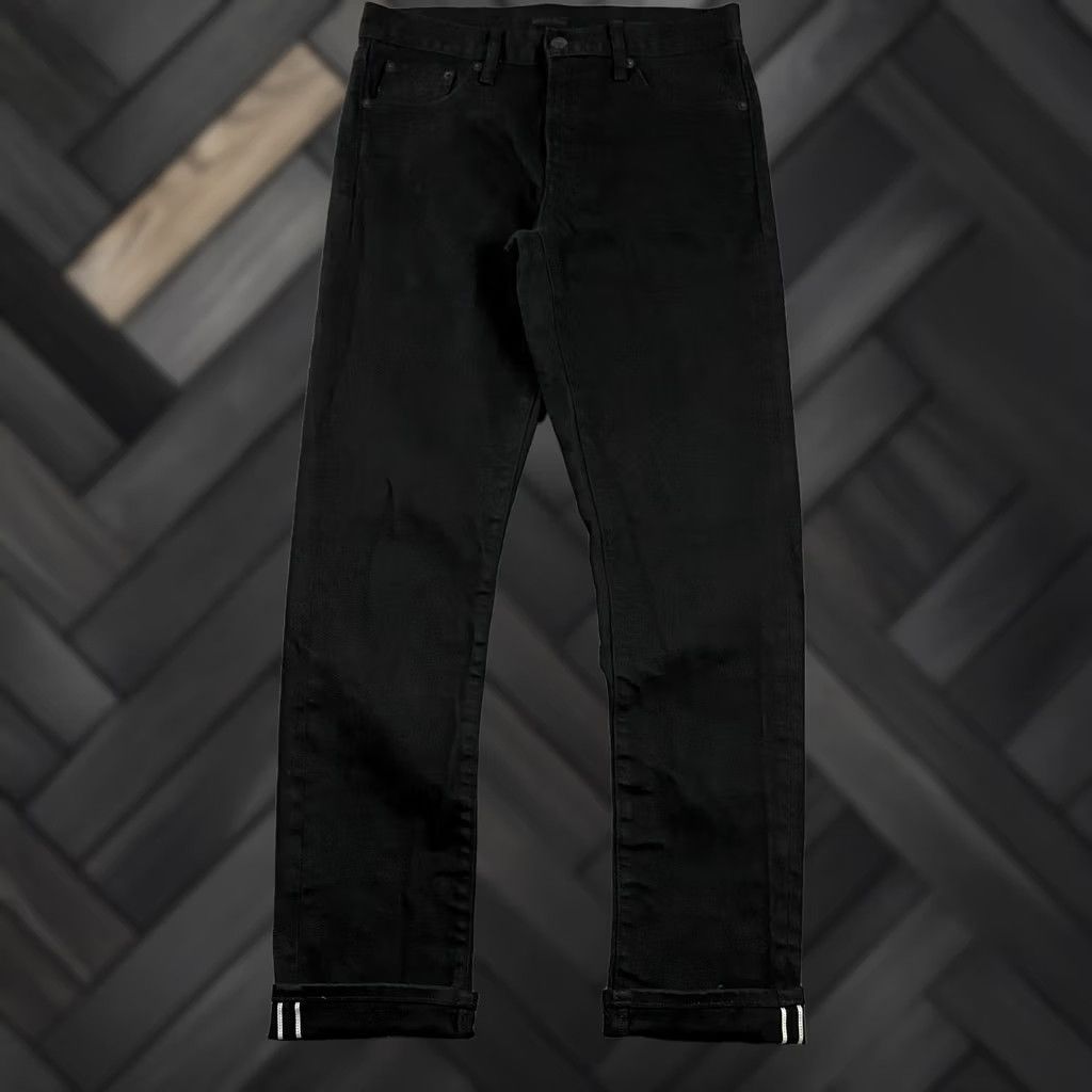 Uniqlo Uniqlo Jeans Mens 29x32 Slim Straight Denim Black 5-Pocket Tight Fit Mid Rise Selvage Jean Size US 29 - 1 Thumbnail