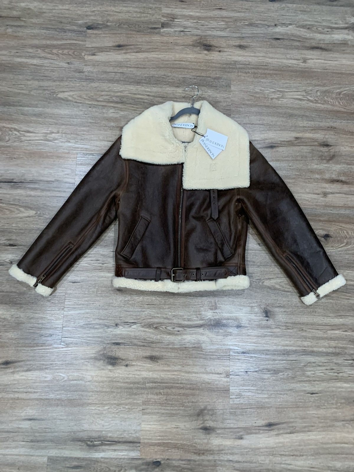image of J W Anderson Jw Anderson Shearling Jacket in Brown, Men's (Size Medium)