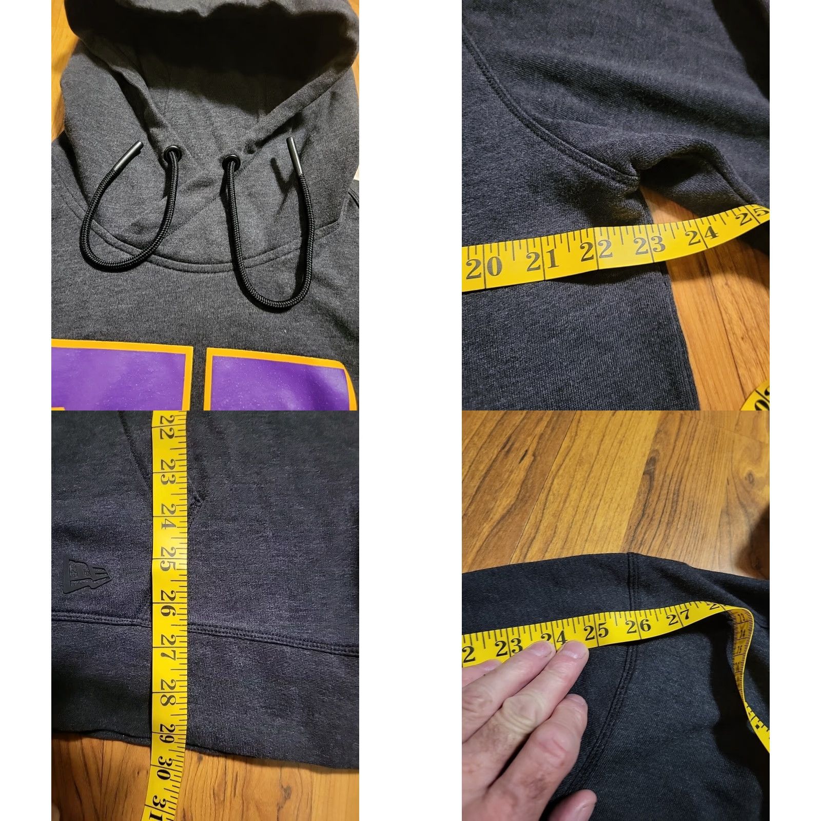 New Era New Era Hoodie Mens XL Gray Cotton Blend Graphic Print Hooded Pullover Drawstring Yellow Jackets 90s Theme Size US XL / EU 56 / 4 - 8 Thumbnail