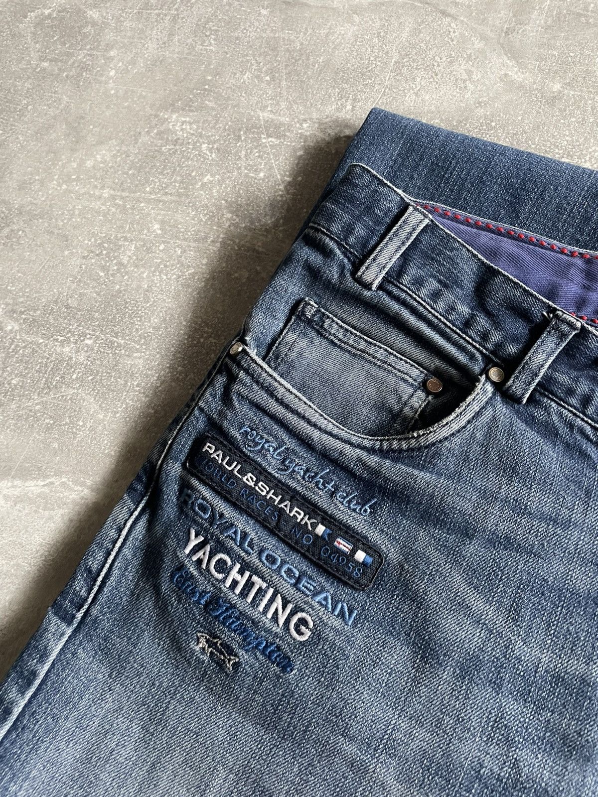 Paul & Shark Luxury Paul Shark Blue Logo Denim Jeans pants old money sea Size US 36 / EU 52 - 8 Thumbnail