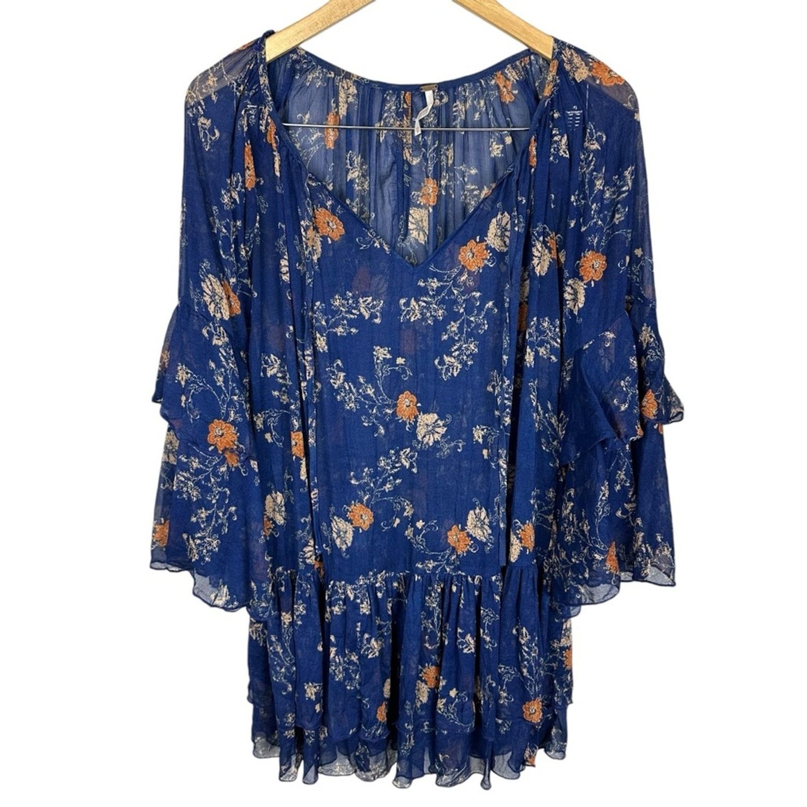 Free People Free People Sunsetter Mini Ruffle Slip Tunic Floral Dress XS Size XS / US 0-2 / IT 36-38 - 6 Thumbnail