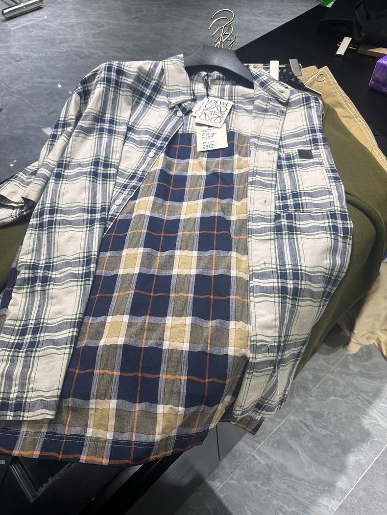 Loewe LOEWE Spliced plaid leather shirt Size S / US 4 / IT 40 - 1 Thumbnail
