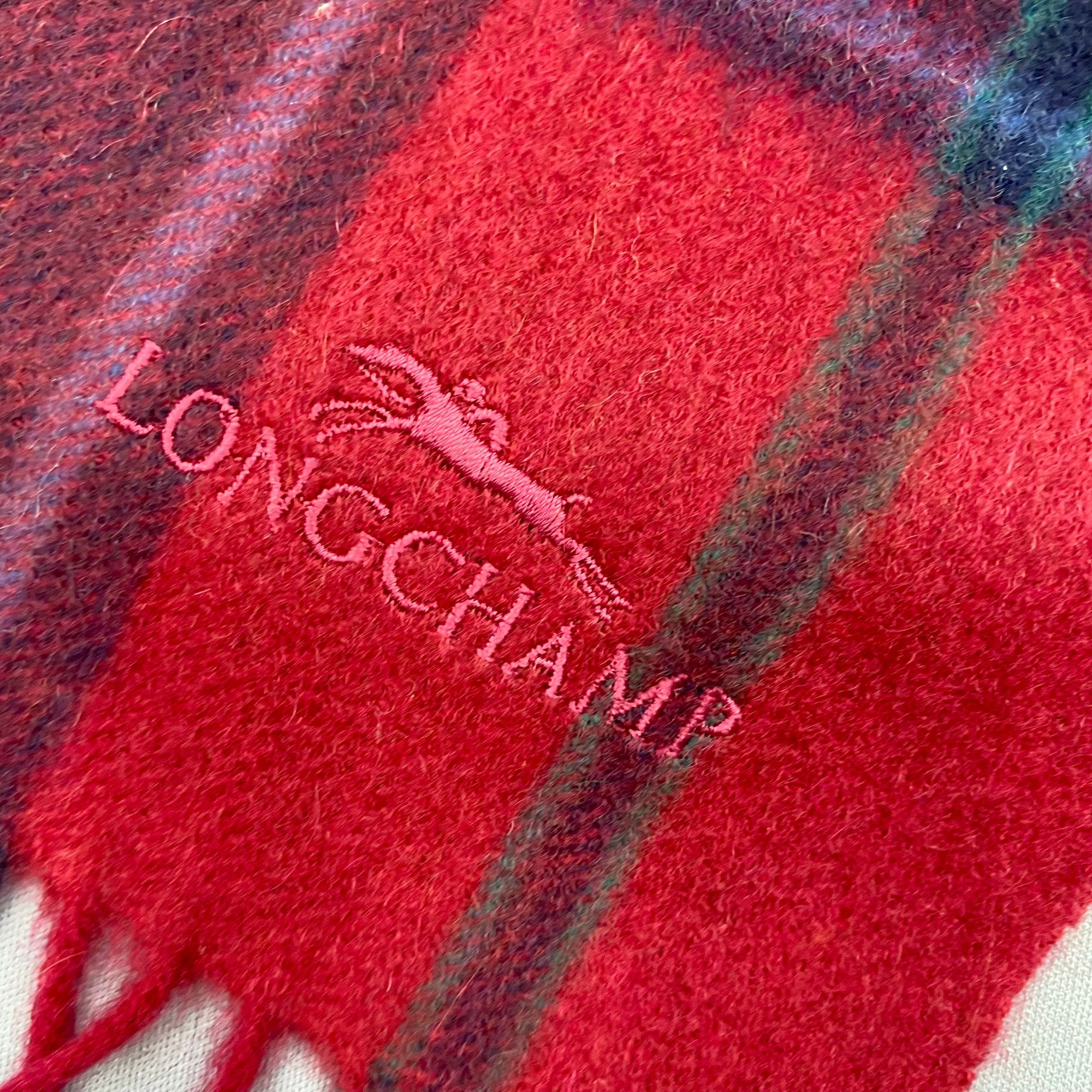 Longchamp Vintage Longchamp Scarf Muffler Wool Tartan Plaid Scarves Size ONE SIZE - 5 Thumbnail