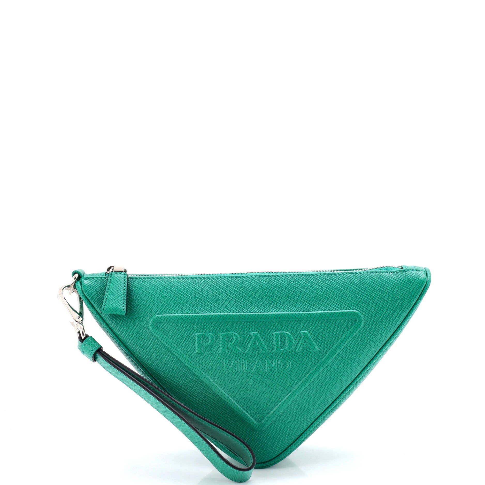 Prada Triangle Logo Wristlet Pouch Size ONE SIZE - 1 Thumbnail