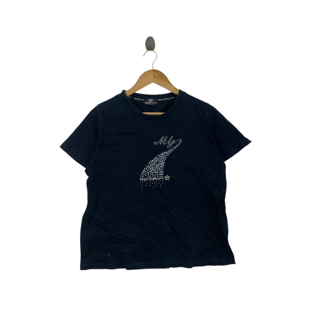 Michiko Koshino London Vintage MICHIKO LONDON JEANS Bling Rhinestone Tee Shirt Top Size L / US 10 / IT 46 - 1 Thumbnail
